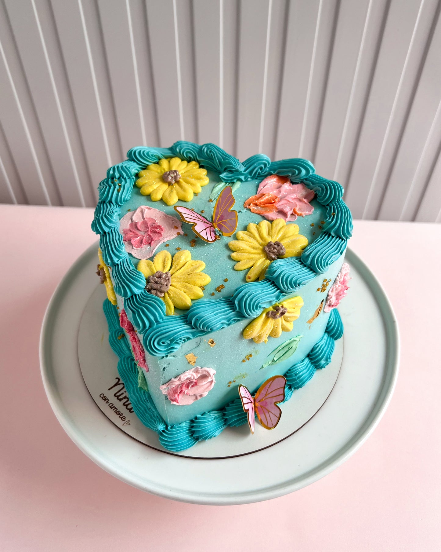 CORAZÓN BOHO AESTHETIC FLOWERS - Turquesa