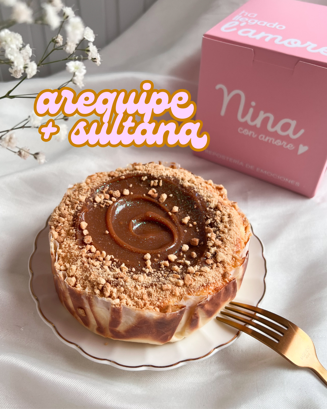 MINI TARTA VASCA AREQUIPE Y SULTANA - 2-4 Porciones