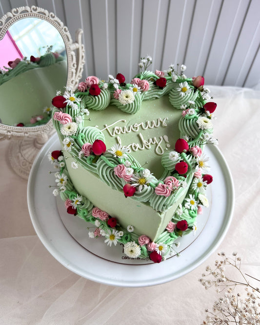 CORAZÓN BOHO FLORES - Verde Menta