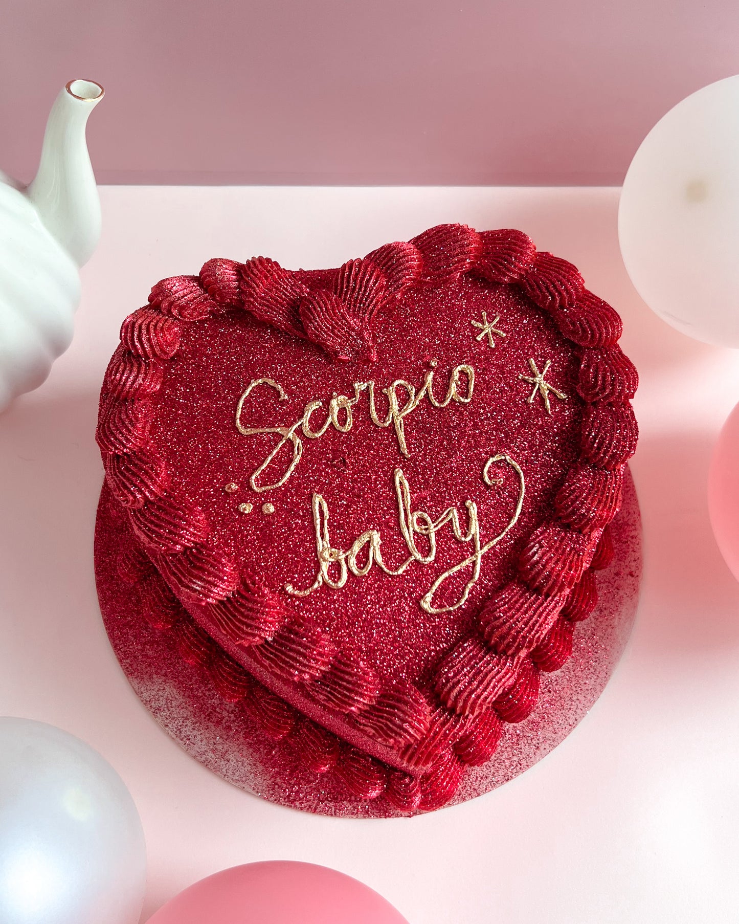 FULL GLITTER HEART - Rojo