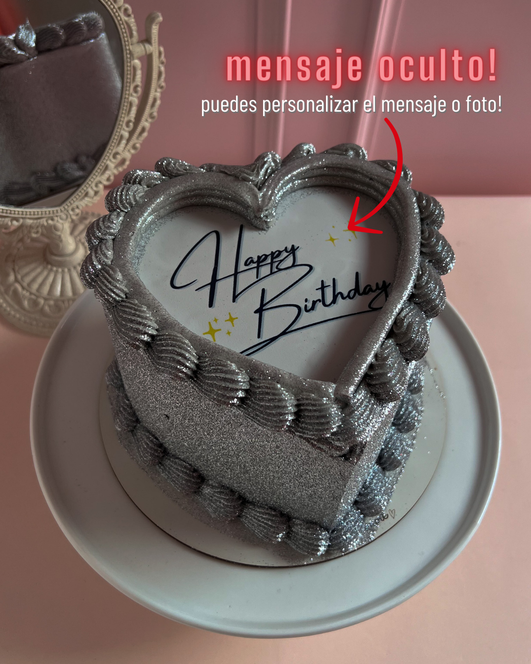 BURNING CAKE PLATEADA - Rosas Turquesa