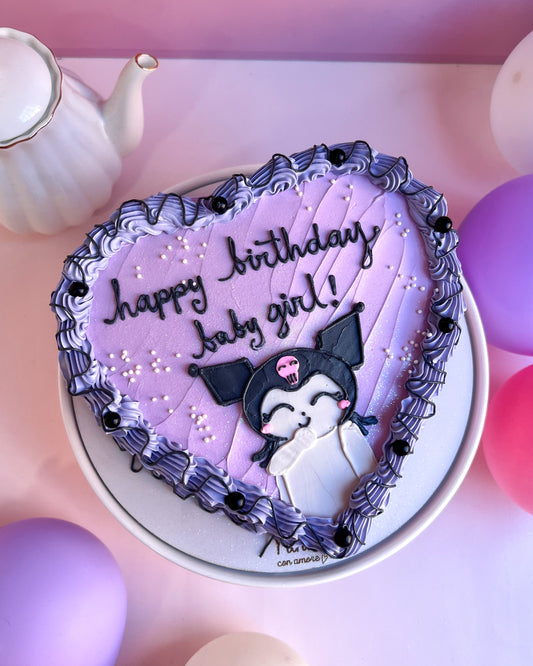 KUROMI HEART CAKE💜🖤