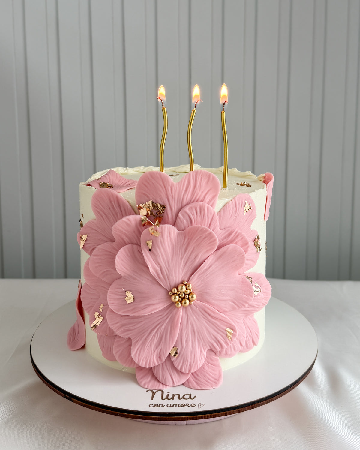 MAXI FLOR CAKE ROSADA - Fondant