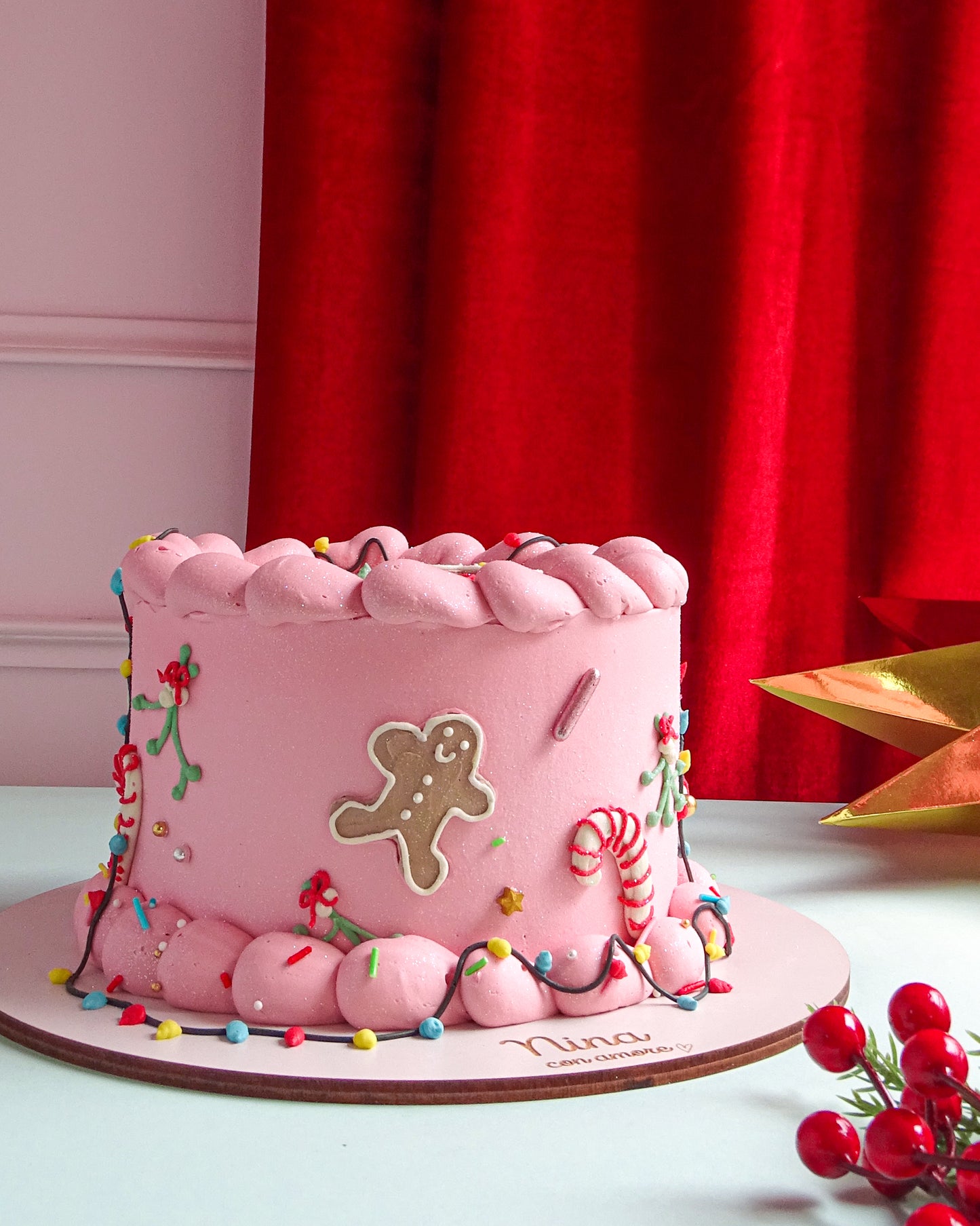 CHRISTMAS LIGHTS CAKE