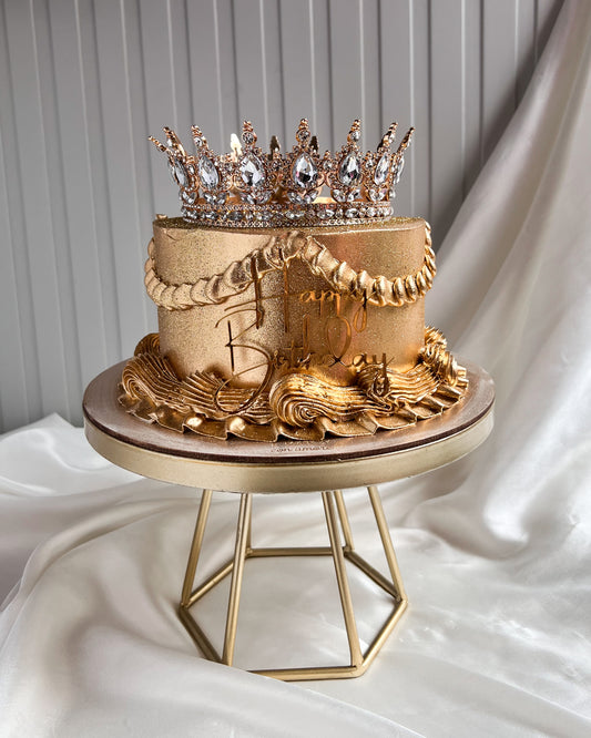 BIRTHDAY QUEEN CAKE DORADA - Corona