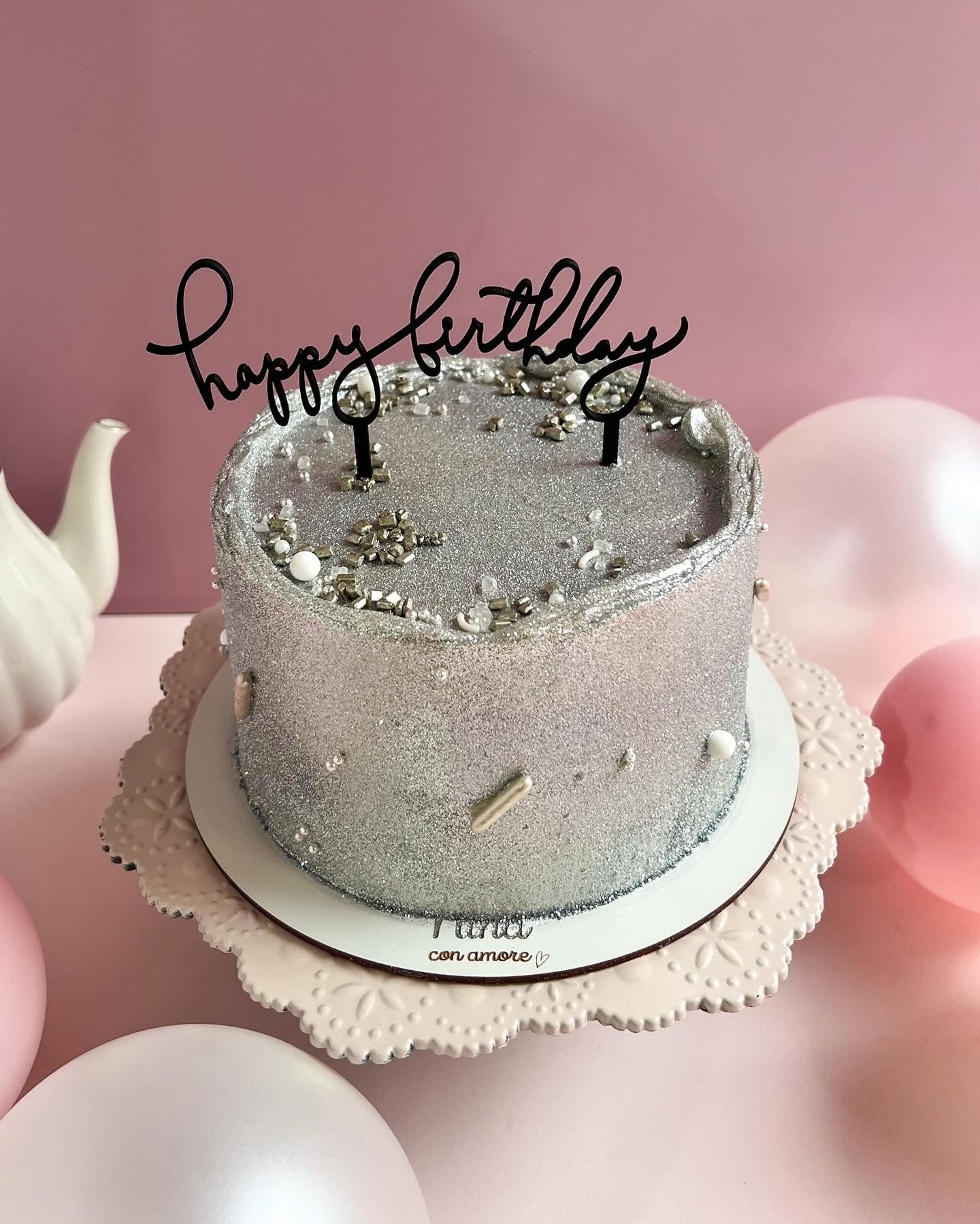SILVER GLITTER CAKE