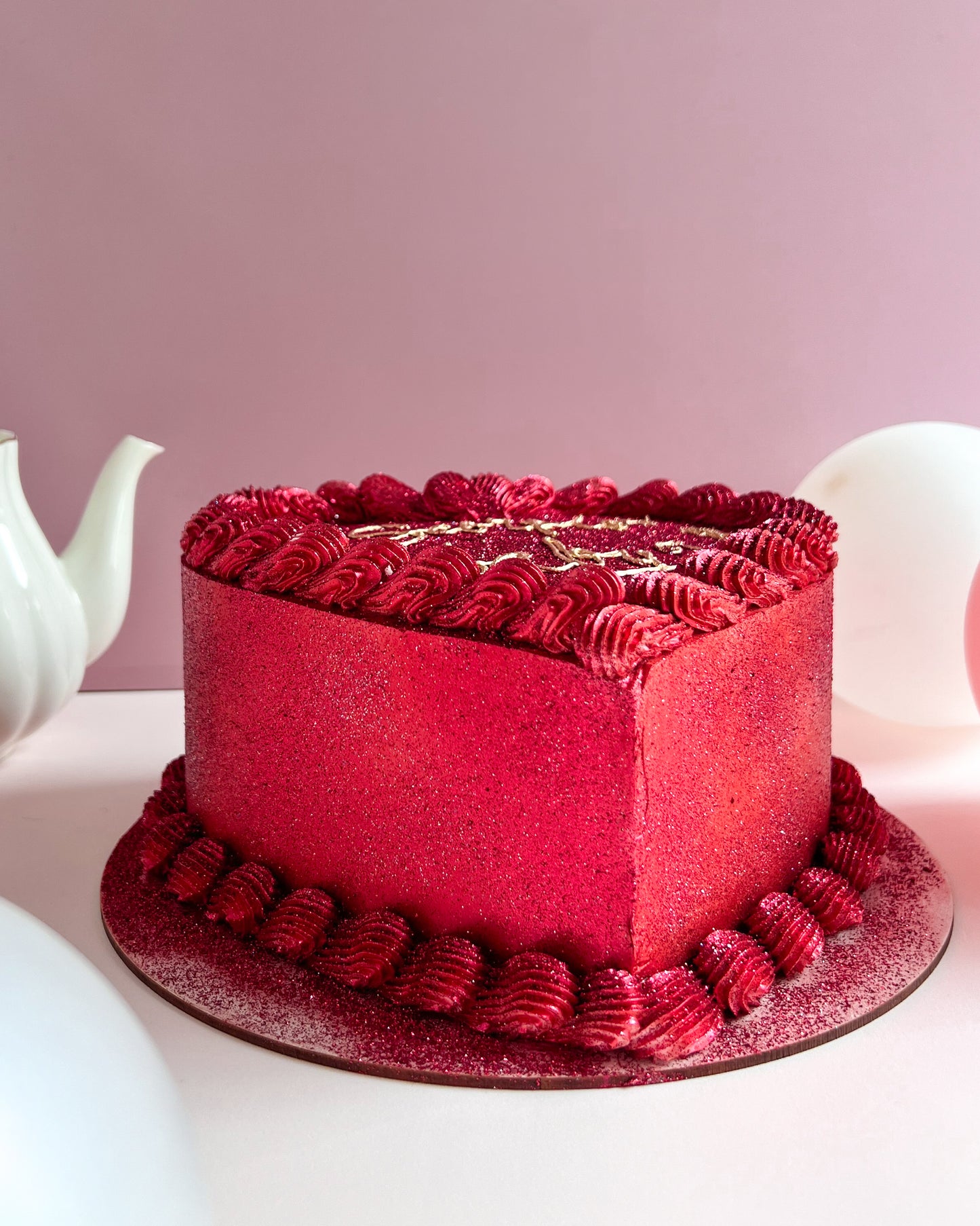 FULL GLITTER HEART - Rojo