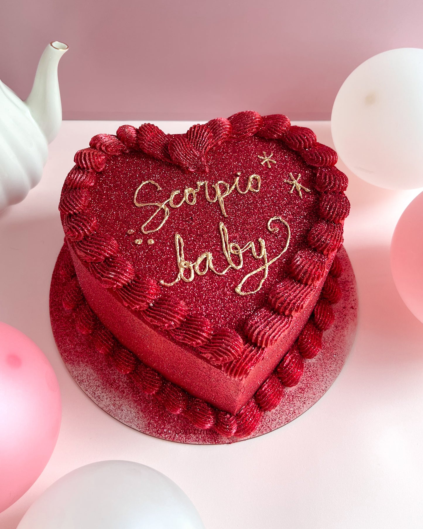 FULL GLITTER HEART - Rojo