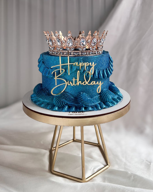 BIRTHDAY QUEEN CAKE AZUL- Corona