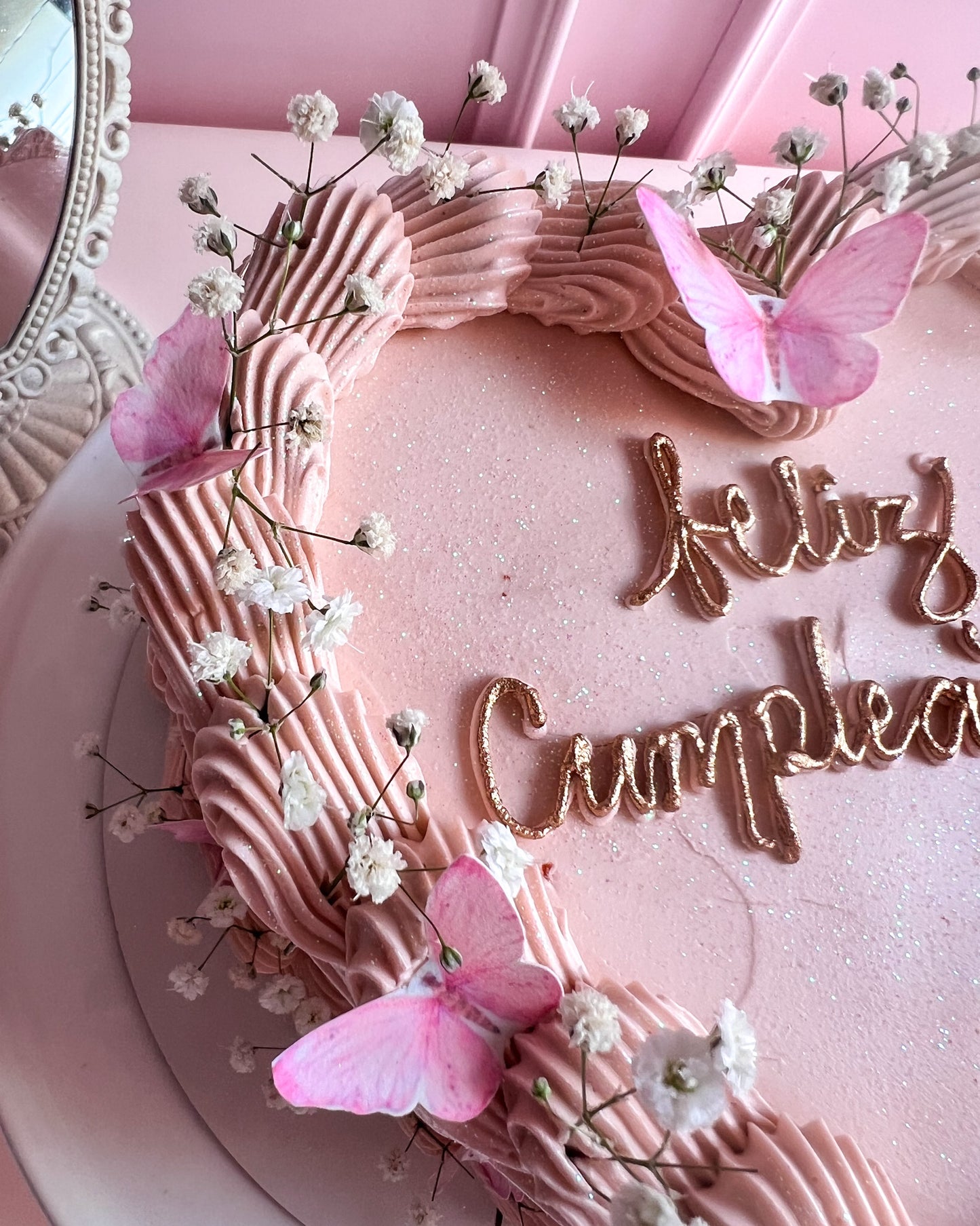 BOHO FLOWERS HEART - Nude Colors + Mariposas Comestibles