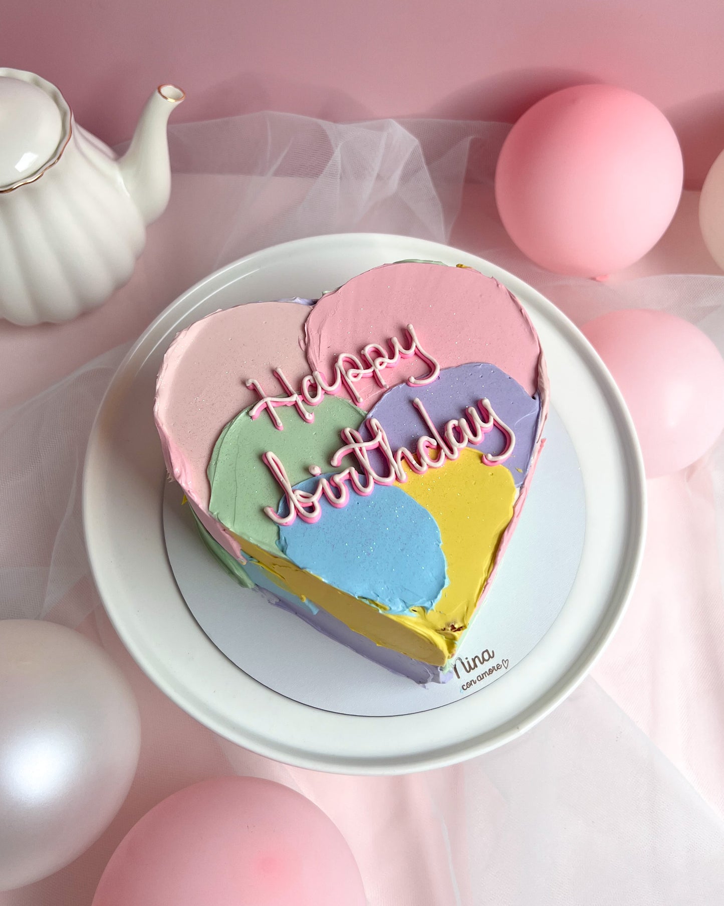 CORAZÓN PINCELADAS - Colores pasteles