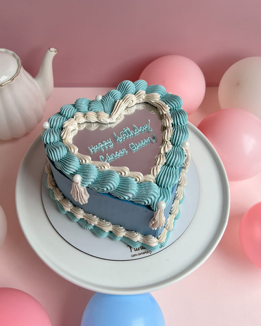 SELFIE CORAZÓN VINTAGE - Celeste