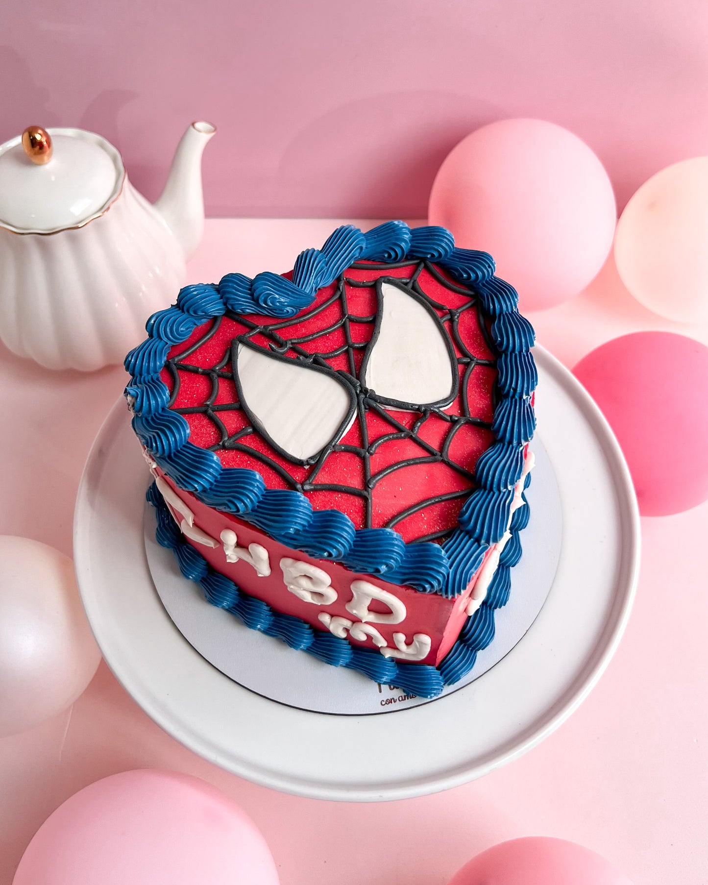 SPIDERMAN HEART CAKE