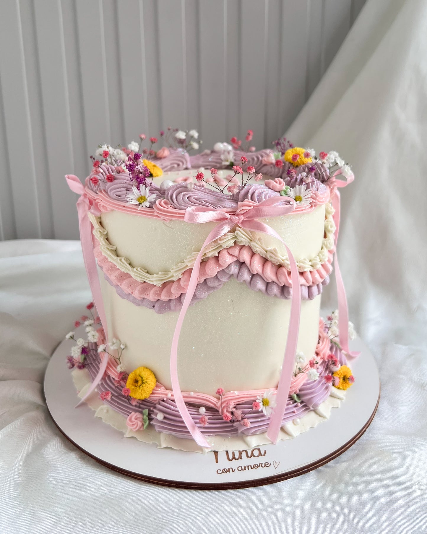 VINTAGE BOHO CAKE FLORES - Lila