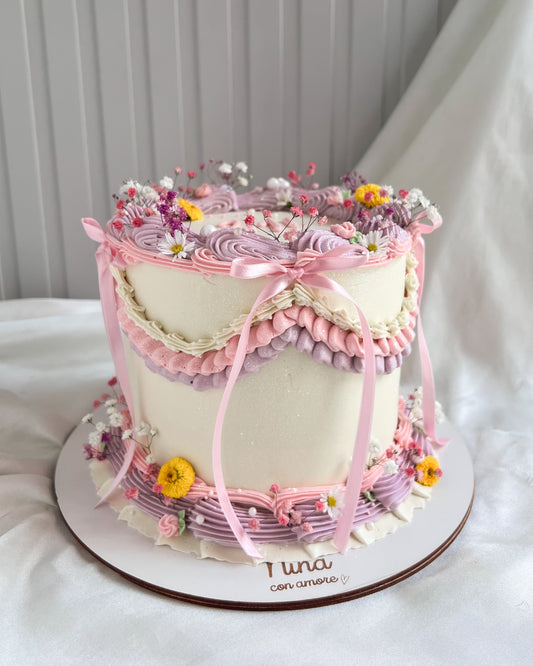 VINTAGE BOHO CAKE FLORES - Lila