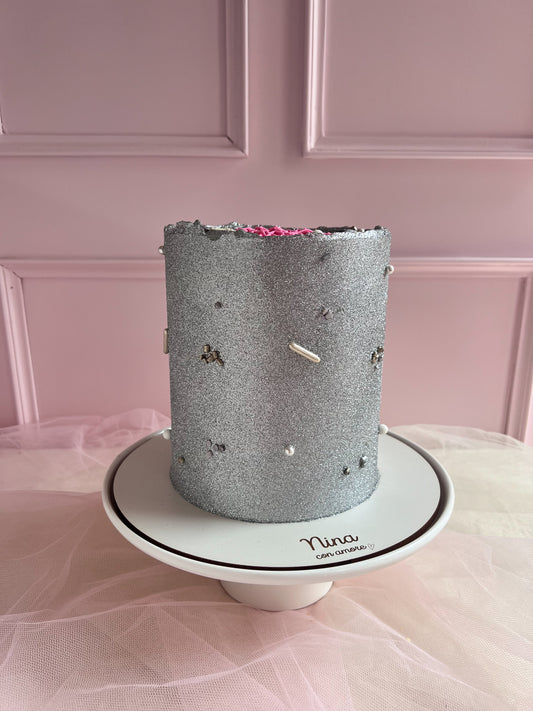 FULL GLITTER REDONDA - Plateada