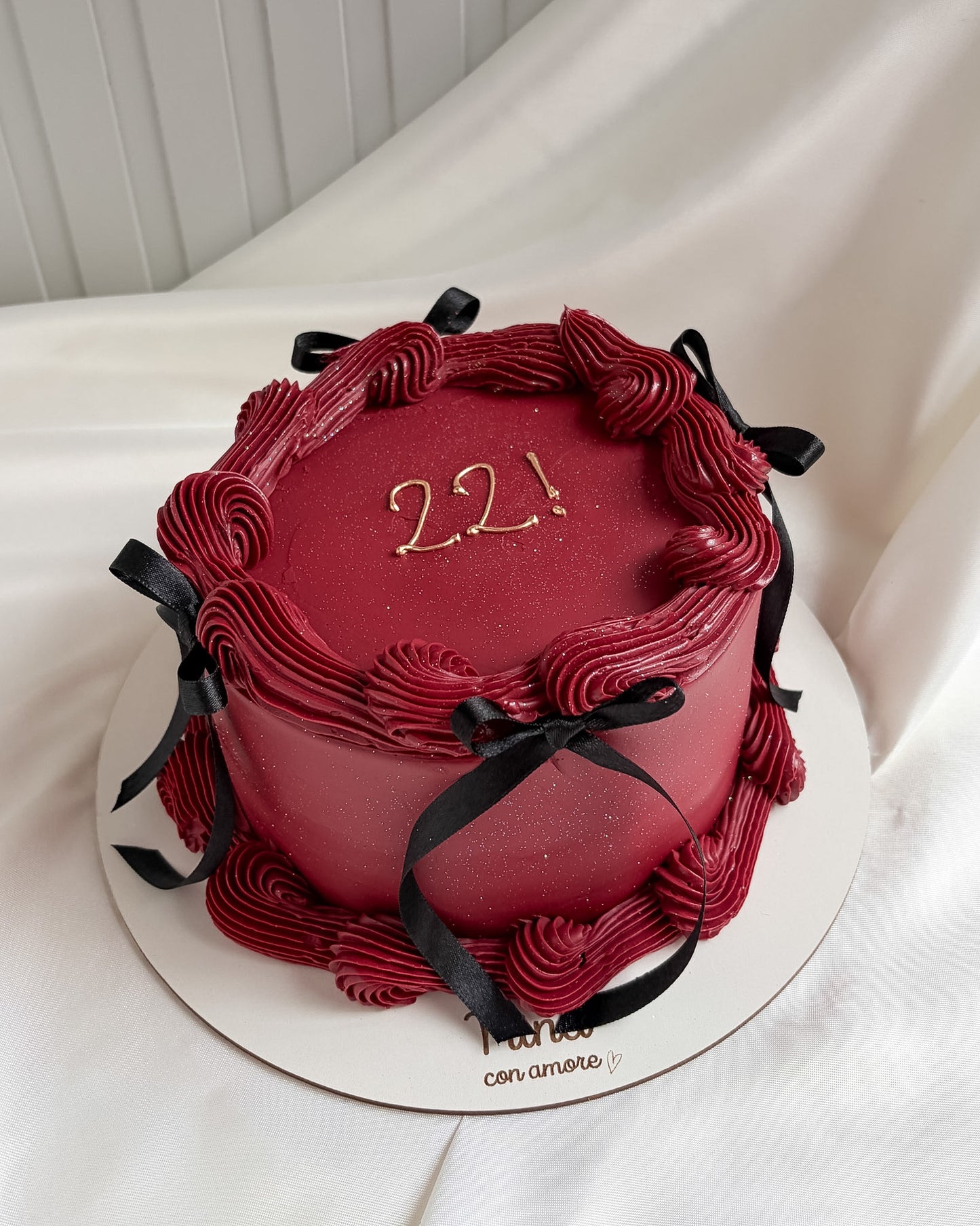 VINTAGE CAKE VINOTINTO- Lazos Negros
