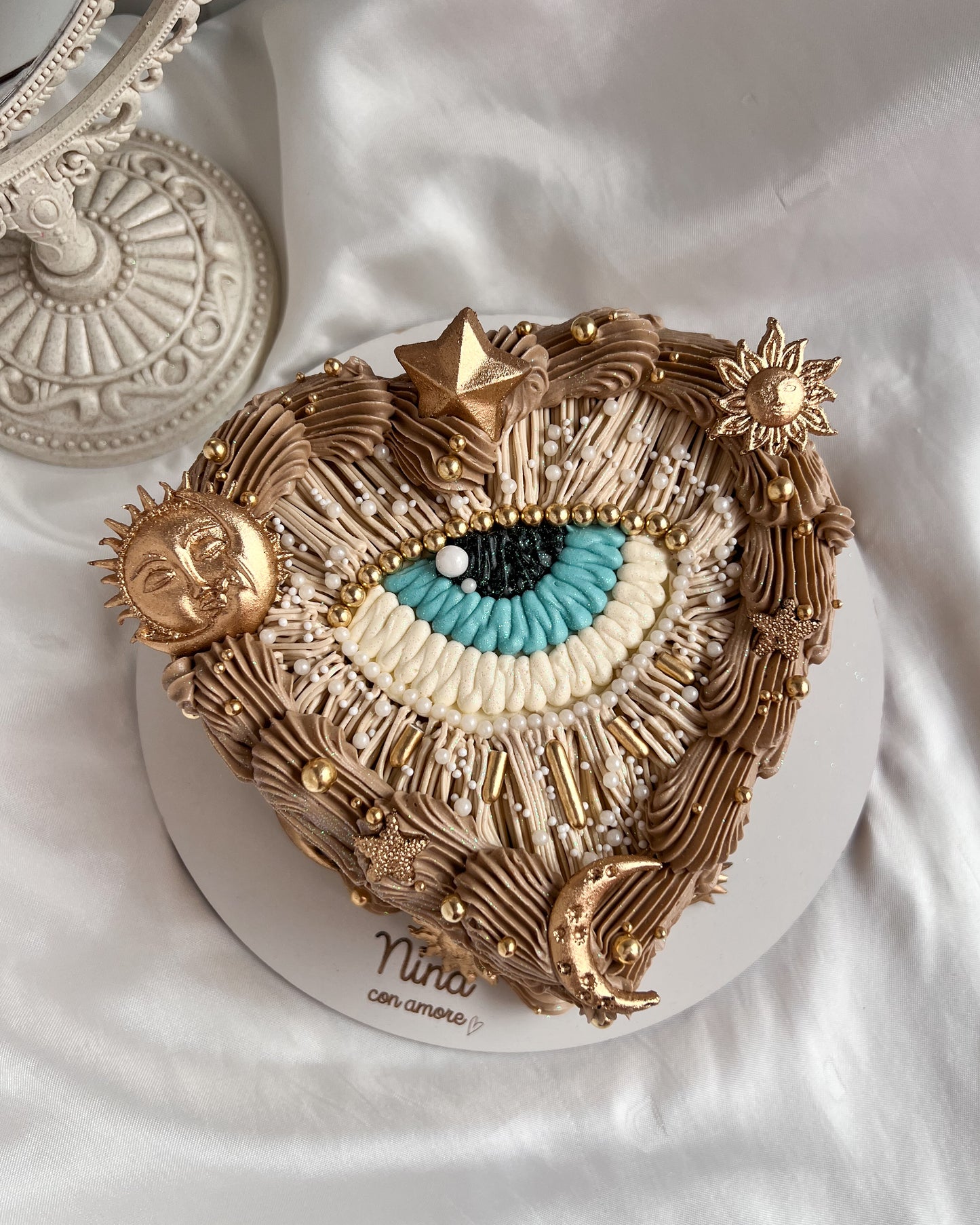 CORAZÓN OJO TURCO NUDE - Apliques Astrales