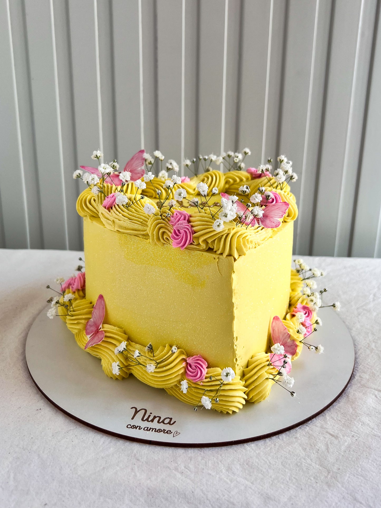 CORAZÓN BOHO MARIPOSAS - Amarillo