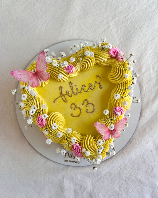 CORAZÓN BOHO MARIPOSAS - Amarillo