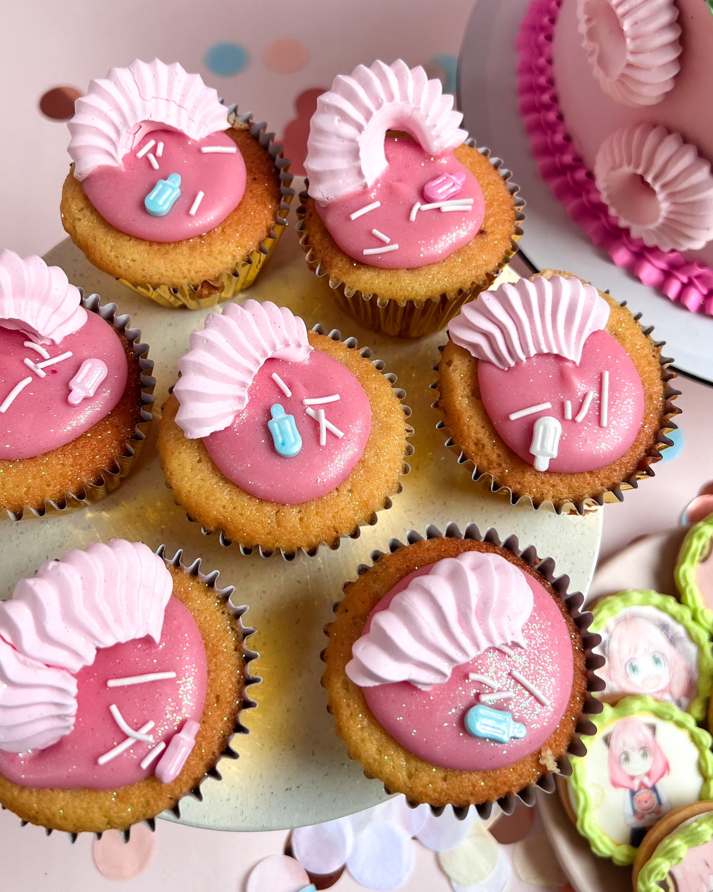 CUPCAKES DECORADOS - Rosa Palo