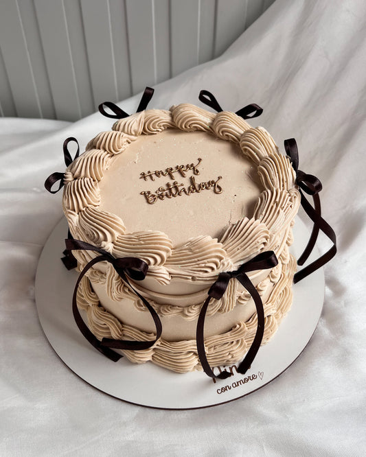 VINTAGE CAKE BEIGE - Lazos negros