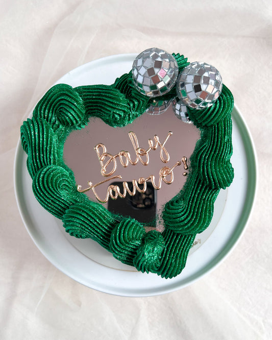 FULL GLITTER SELFIE HEART - Verde + Disco Balls