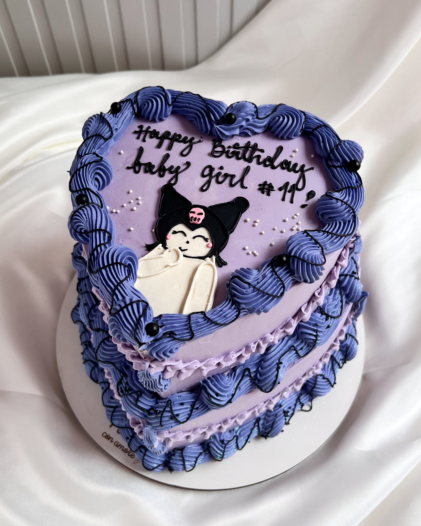 KUROMI HEART CAKE💜🖤