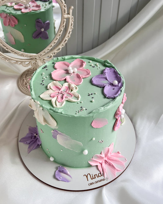 VERDE MENTA FLOWERS CAKE