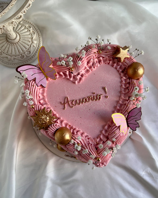 CORAZÓN ASTRAL ROSADO - Mariposas