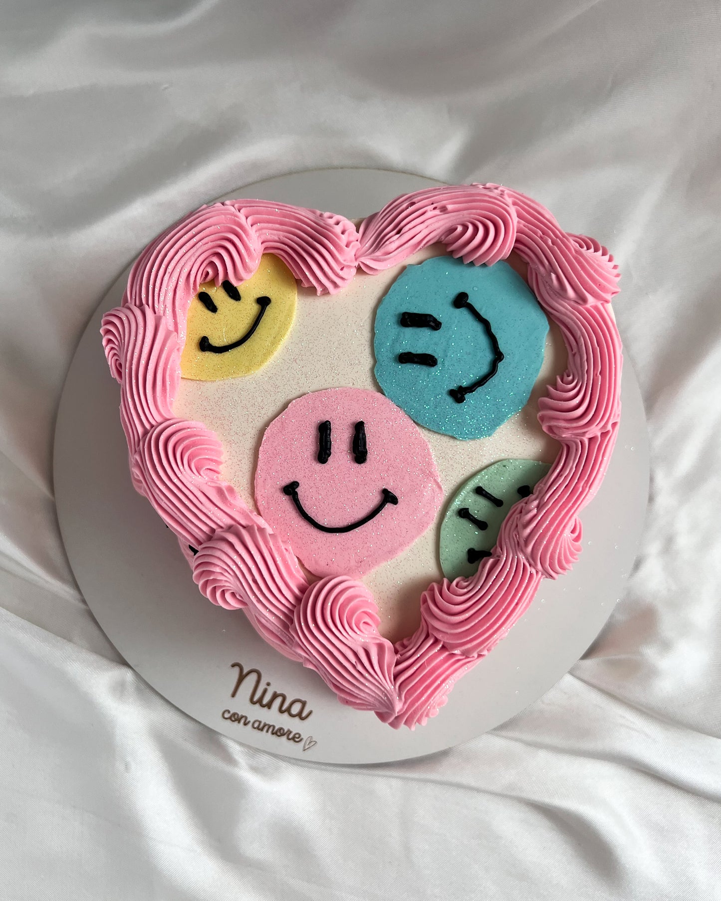 CORAZÓN CARITAS FELICES - Rosado