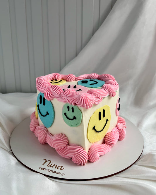 CORAZÓN CARITAS FELICES - Rosado