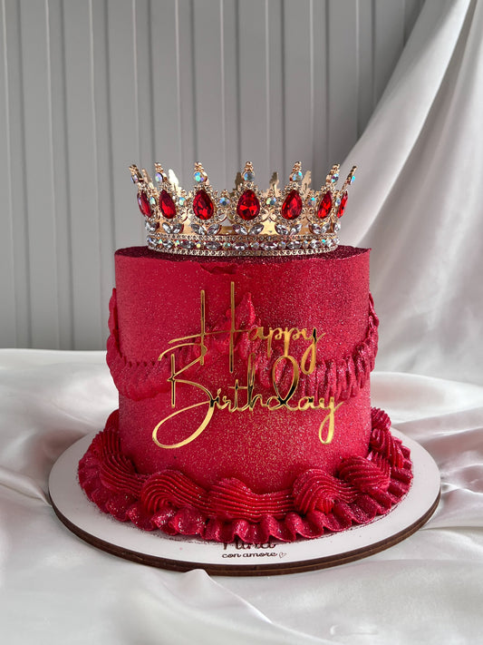 BIRTHDAY QUEEN CAKE - Corona Roja