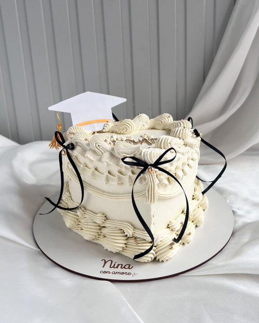 CORAZÓN GRADOS BLANCO VINTAGE - Lazos + Perlas