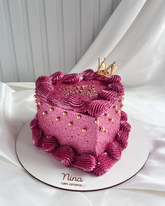 CORAZON GLITTER ROSA PALO - Corona