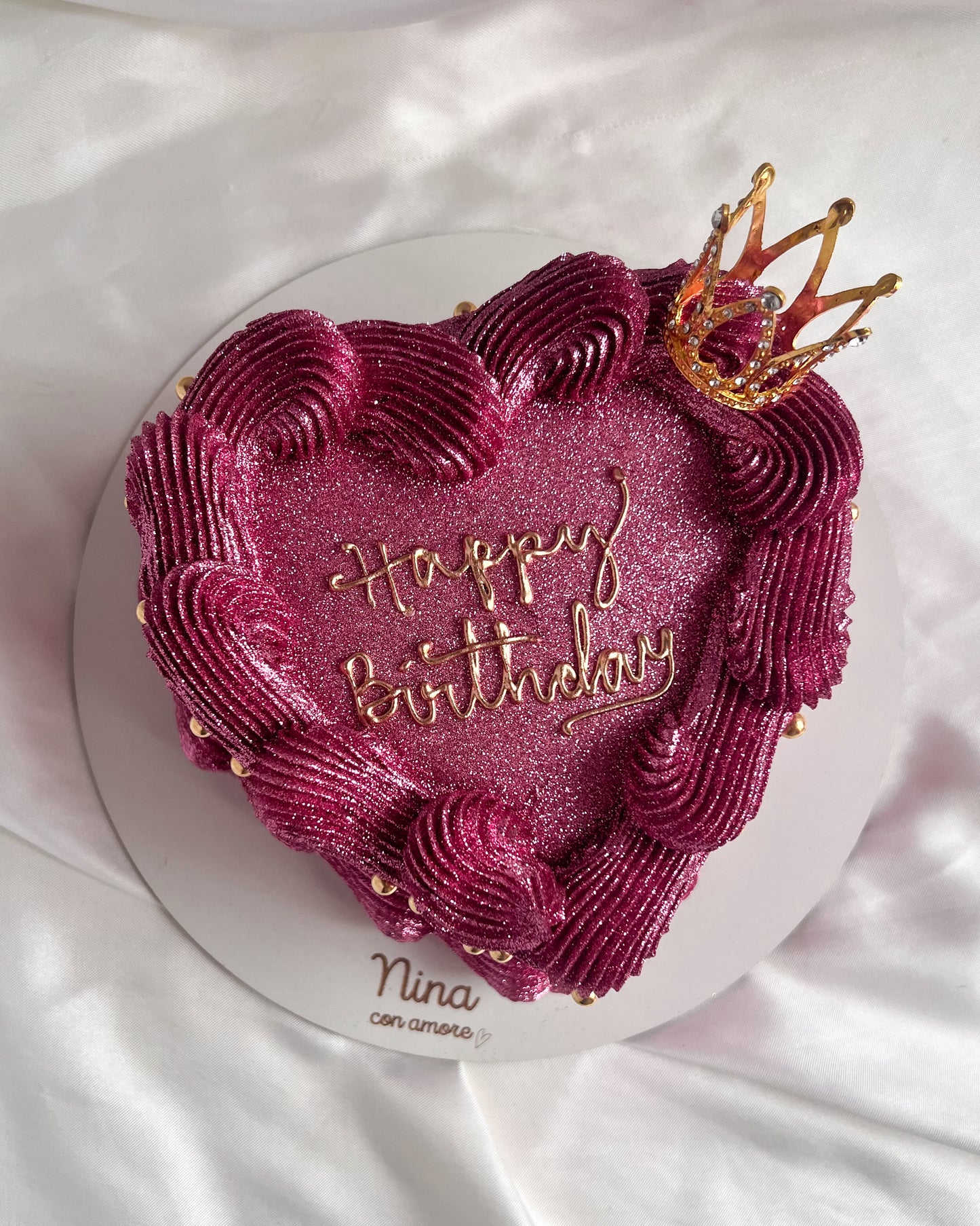 CORAZON GLITTER ROSA PALO - Corona