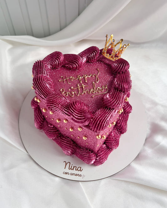 CORAZON GLITTER ROSA PALO - Corona