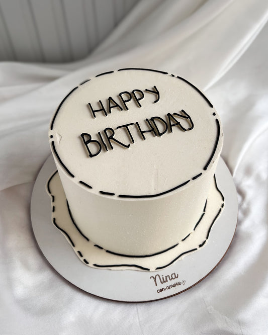 CARTOON CAKE MINIMALISTA - Blanca