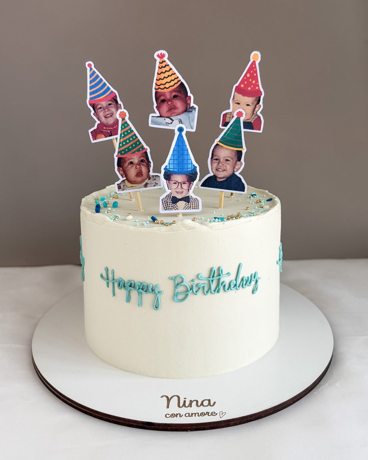MEMORY CAKE Fotos con Gorrito - Happy Birthday