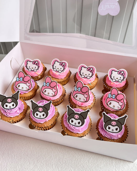 CUPCAKES DECORADOS - Hello Kitty y Kuromi