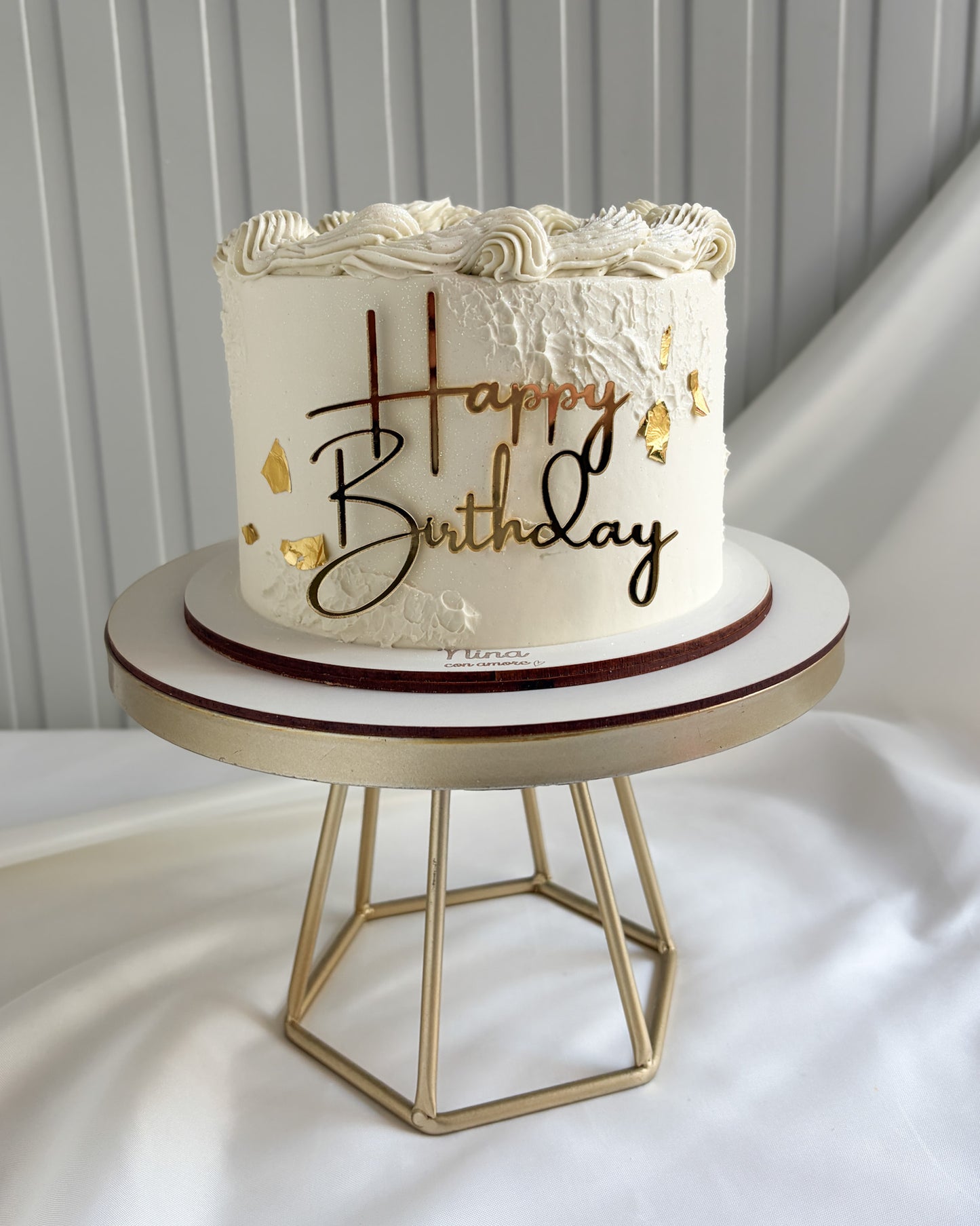 WHITE CAKE - Topper Happy Birthday