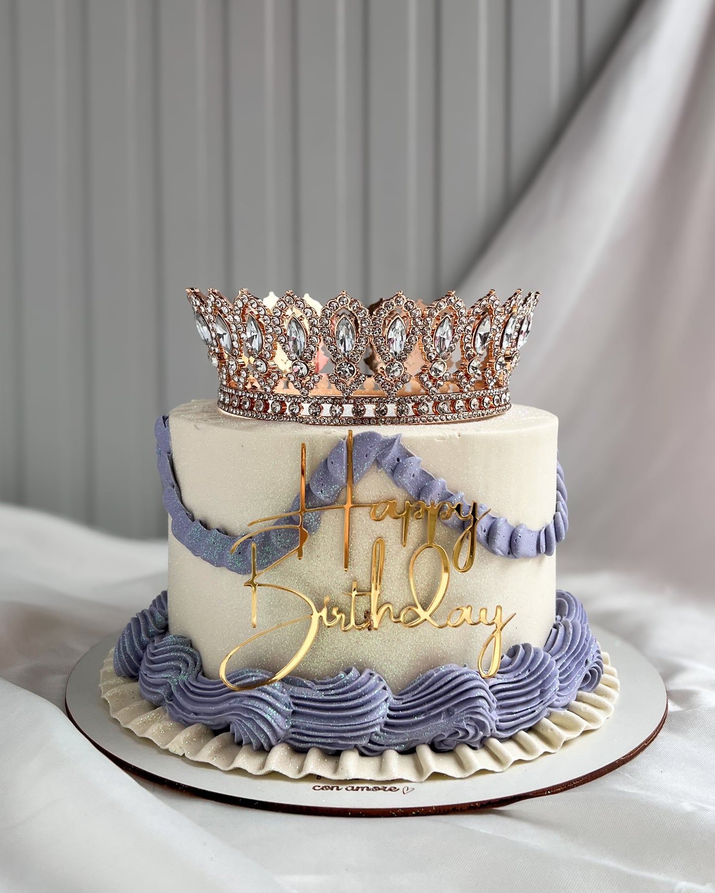 BIRTHDAY QUEEN CAKE BLANCA Y LILA - Corona