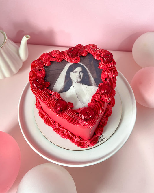 CORAZÓN VINTAGE LANA DEL REY - Roja con cerezas
