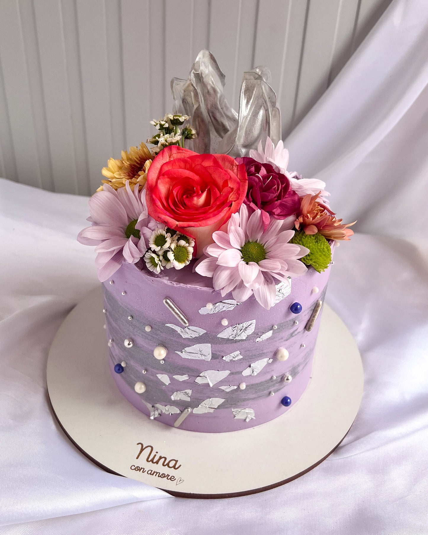 ADELE CAKE LILA - Flores + Perlas