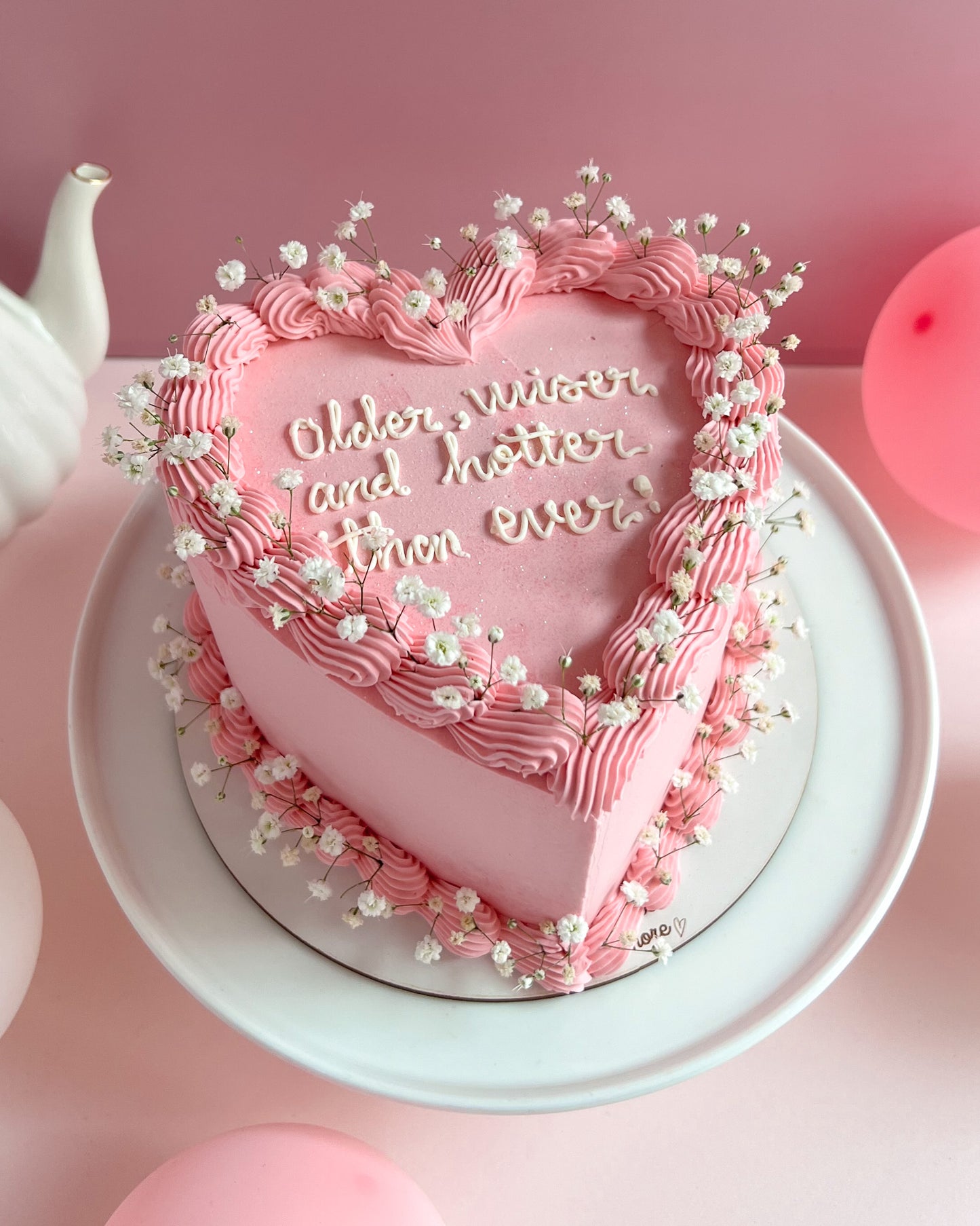 BOHO FLOWERS CAKE - Pastel Pink