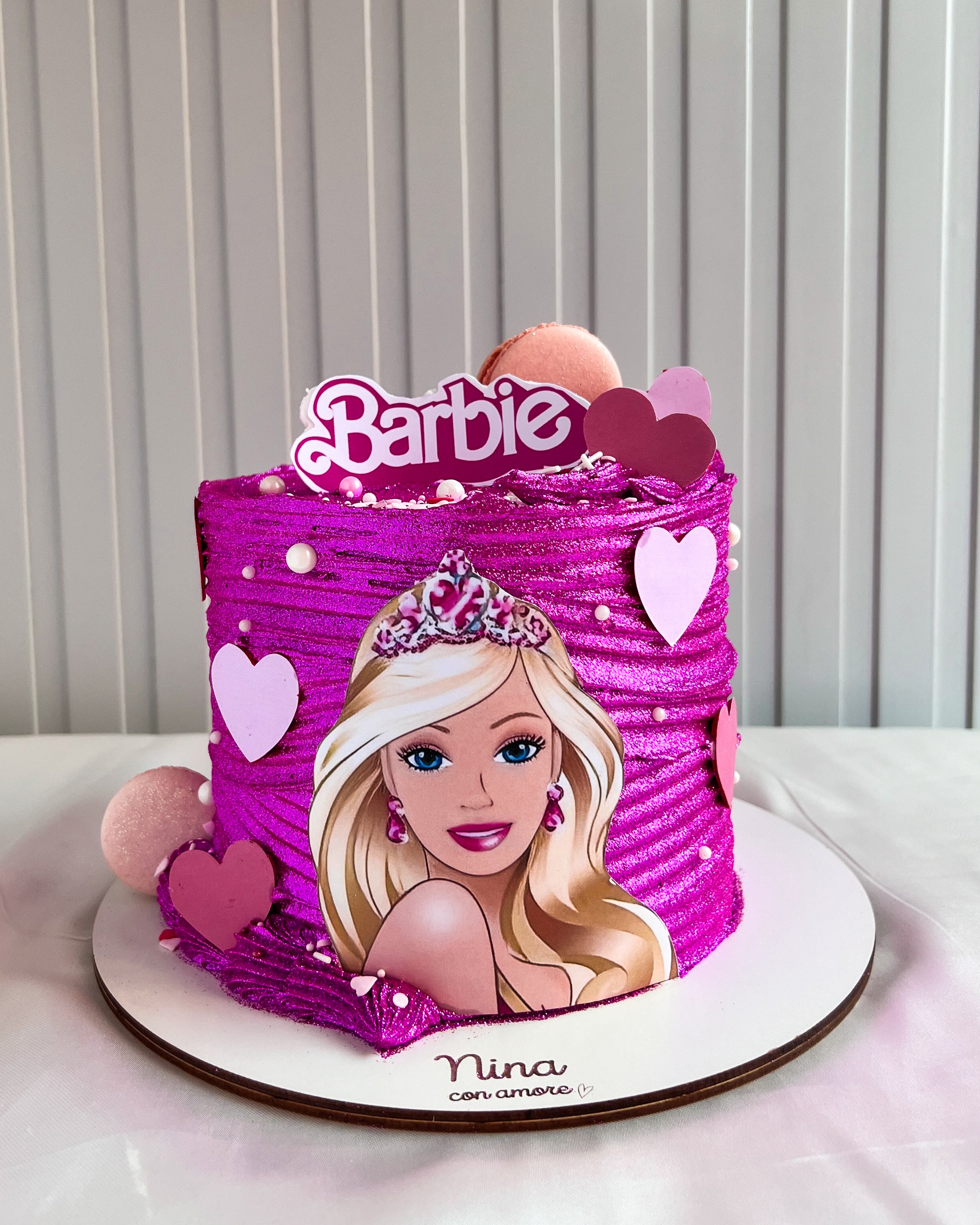 Crema Chantilly Tortas De Cumpleaños De Barbie Crema Tarta De La