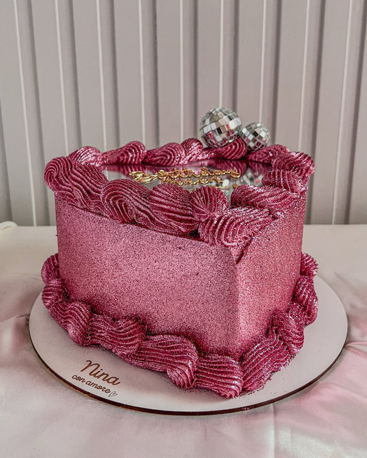 FULL GLITTER SELFIE HEART ROSADA + Disco Balls