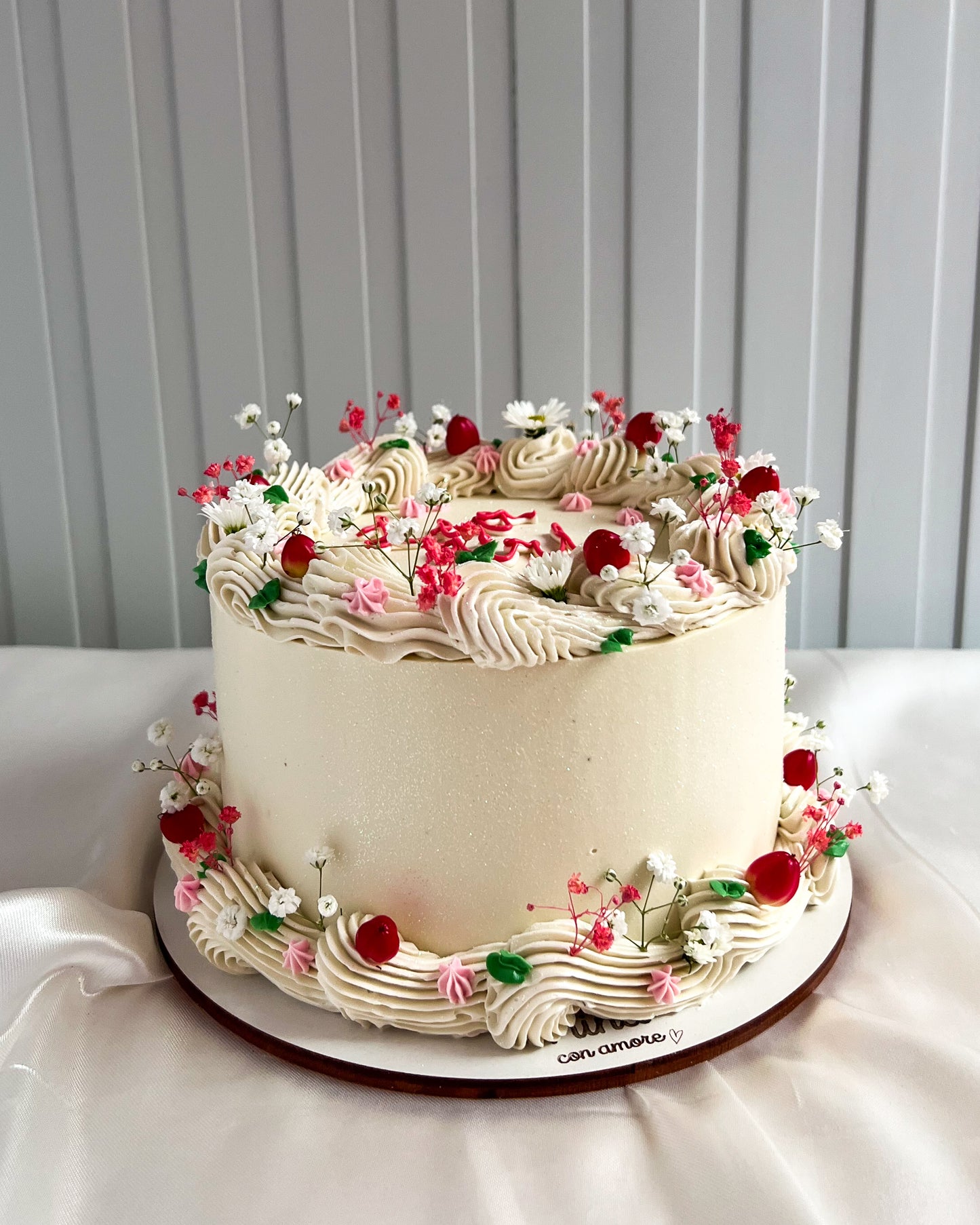 BOHO CAKE REDONDA BLANCA - Flores