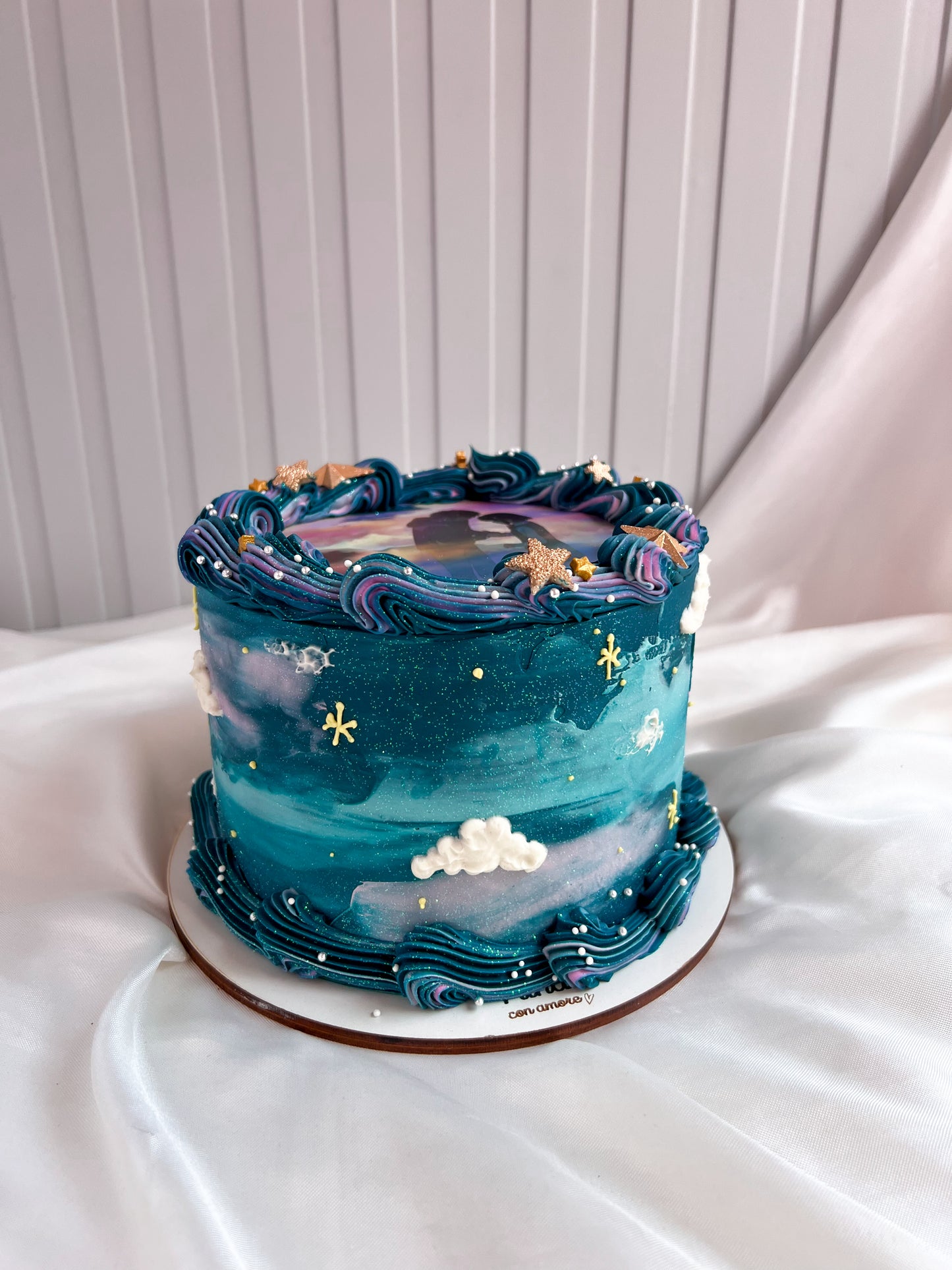 CAKE CIELO AESTHETIC AZUL CON IMAGEN COMESTIBLE - Your Name