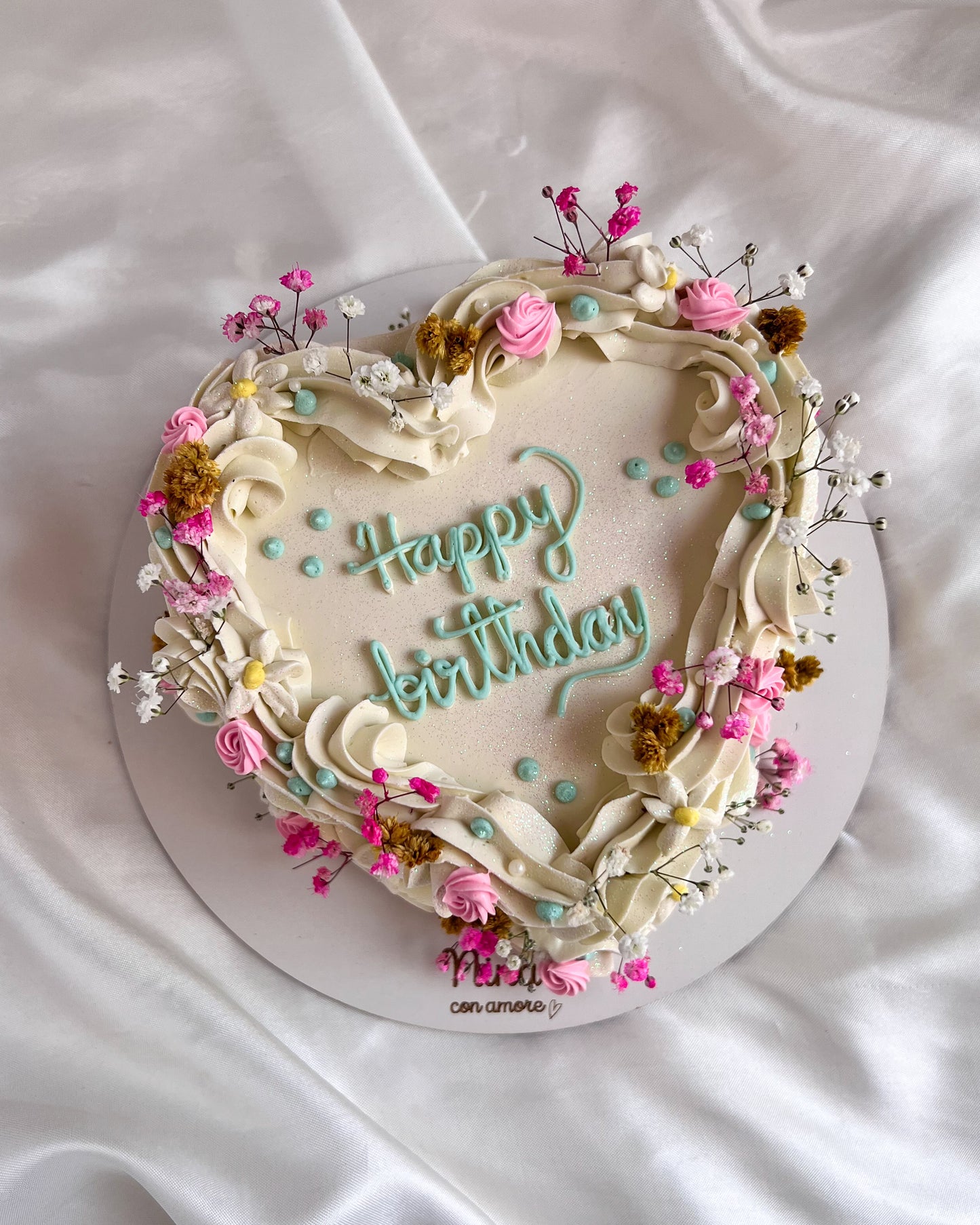 BOHO HEART CAKE ROSADO - Flores